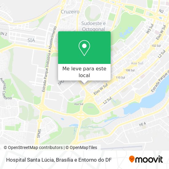 Hospital Santa Lúcia mapa