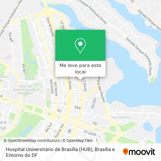 Hospital Universitário de Brasília (HUB) mapa