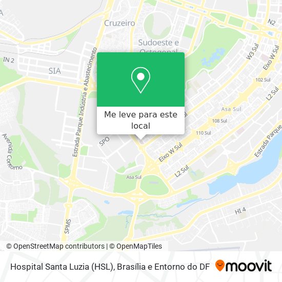 Hospital Santa Luzia (HSL) mapa