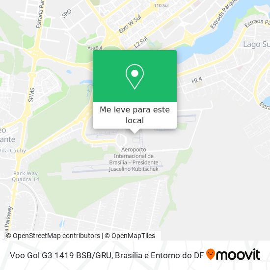 Voo Gol G3 1419 BSB/GRU mapa