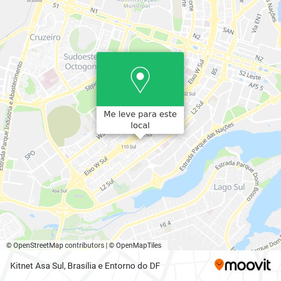 Kitnet Asa Sul mapa