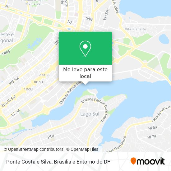 Ponte Costa e Silva mapa