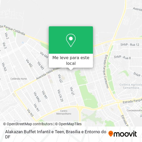 Alakazan Buffet Infantil e Teen mapa
