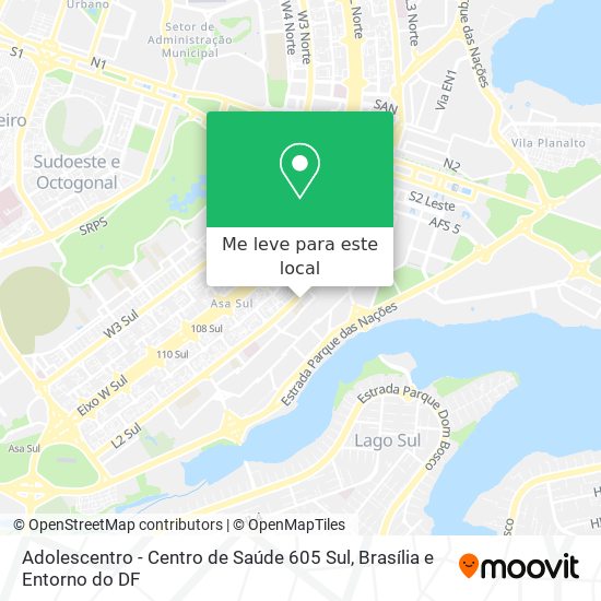 Adolescentro - Centro de Saúde 605 Sul mapa