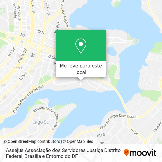 Assejus Associação dos Servidores Justiça Distrito Federal mapa