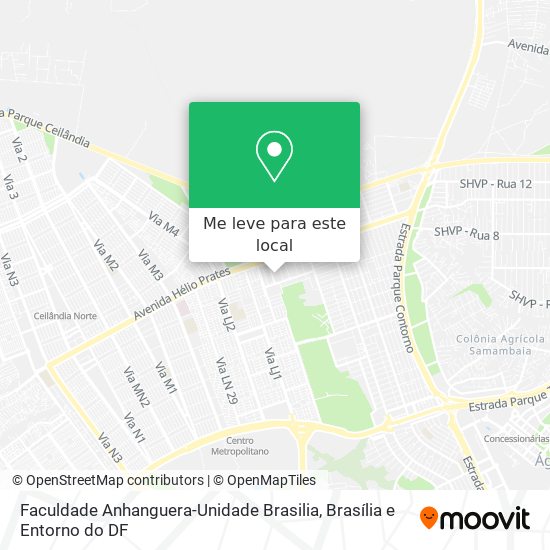 Faculdade Anhanguera-Unidade Brasilia mapa