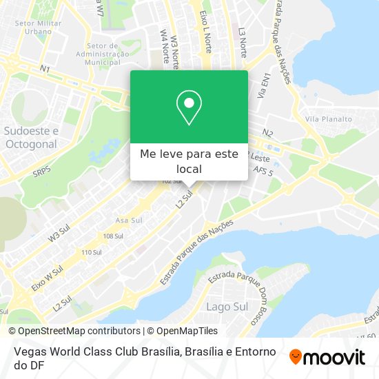 Vegas World Class Club Brasília mapa
