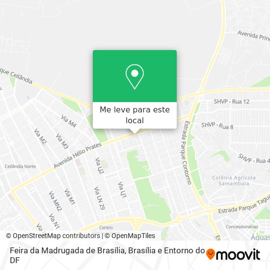 Feira da Madrugada de Brasília mapa