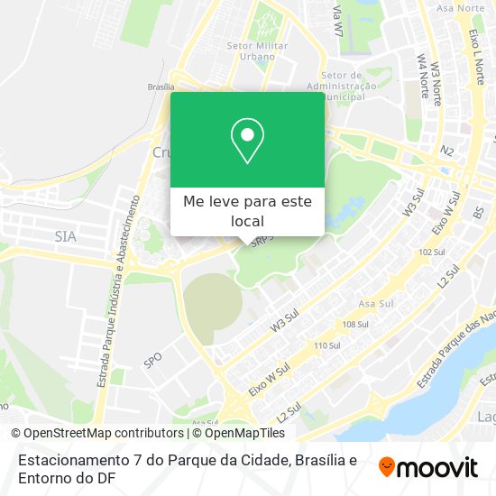 Estacionamento 7 do Parque da Cidade mapa
