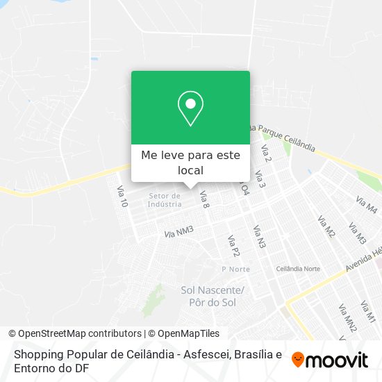 Shopping Popular de Ceilândia - Asfescei mapa