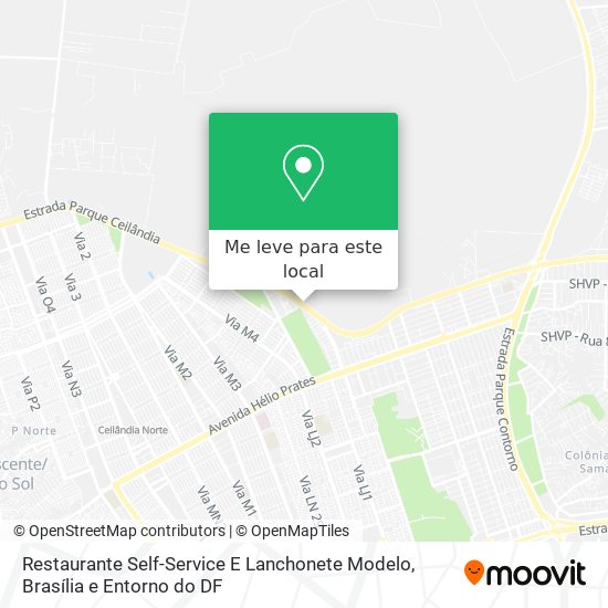 Restaurante Self-Service E Lanchonete Modelo mapa