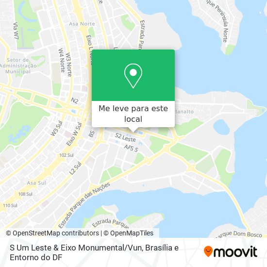 S Um Leste & Eixo Monumental / Vun mapa