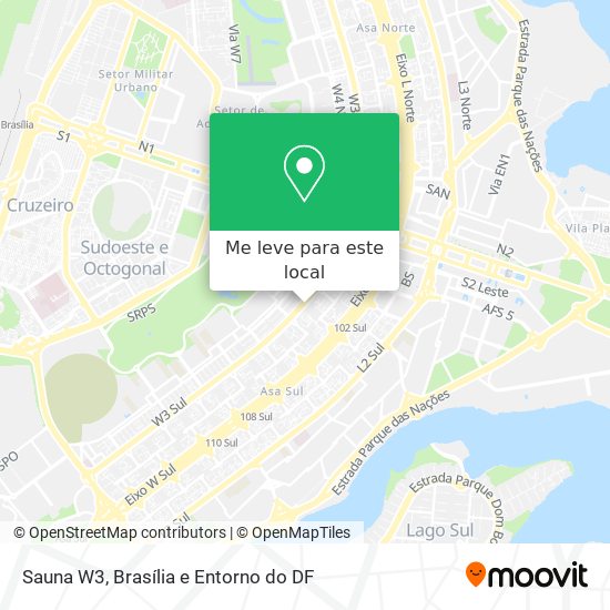 Como chegar até Sauna W3 em Brasília de Ônibus ou Metrô?