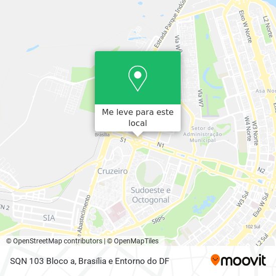 SQN 103 Bloco a mapa