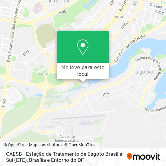 CAESB - Estação de Tratamento de Esgoto Brasília Sul (ETE) mapa