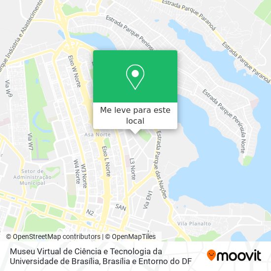 Museu Virtual de Ciência e Tecnologia da Universidade de Brasília mapa