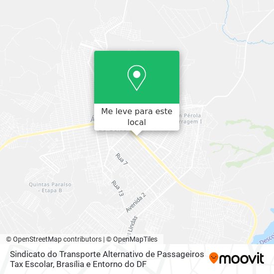 Sindicato do Transporte Alternativo de Passageiros Tax Escolar mapa