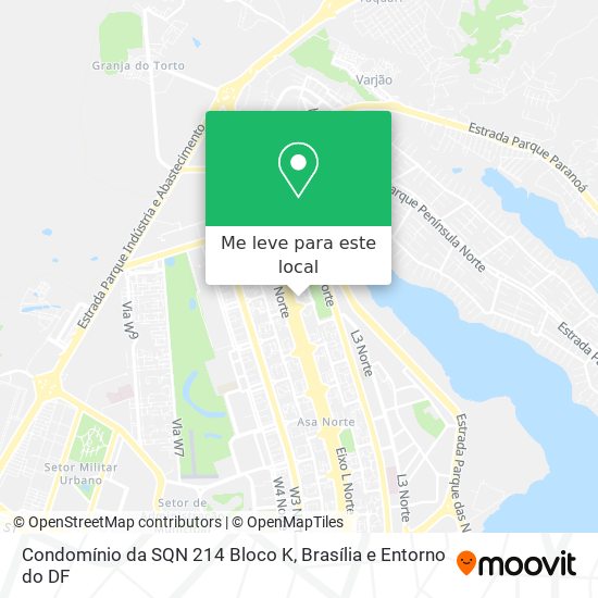 Condomínio da SQN 214 Bloco K mapa