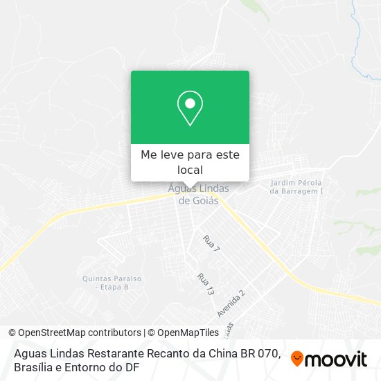 Aguas Lindas Restarante Recanto da China BR 070 mapa