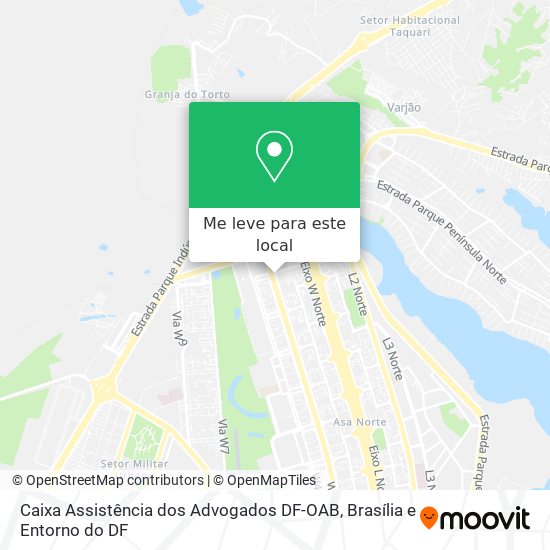 Caixa Assistência dos Advogados DF-OAB mapa
