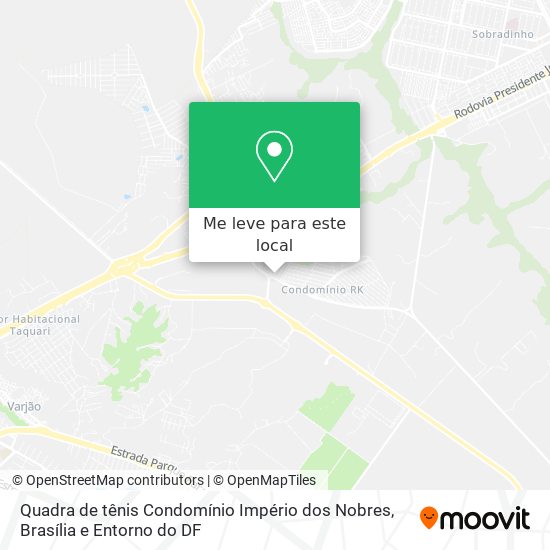 Quadra de tênis Condomínio Império dos Nobres mapa