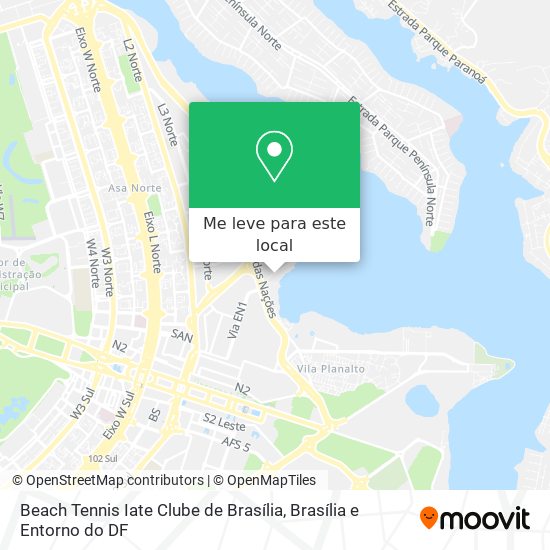 Beach Tennis Iate Clube de Brasília mapa