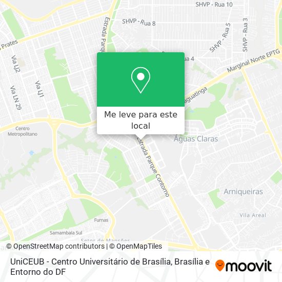 UniCEUB - Centro Universitário de Brasília mapa