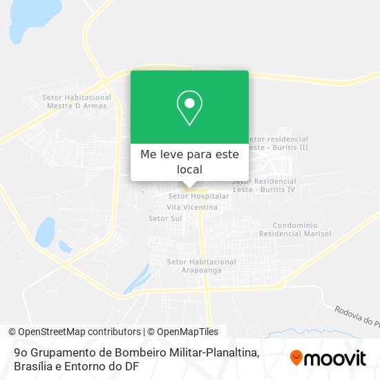 9o Grupamento de Bombeiro Militar-Planaltina mapa