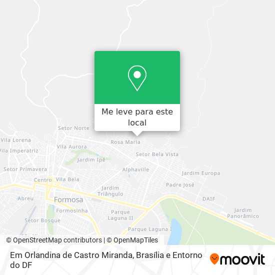 Em Orlandina de Castro Miranda mapa