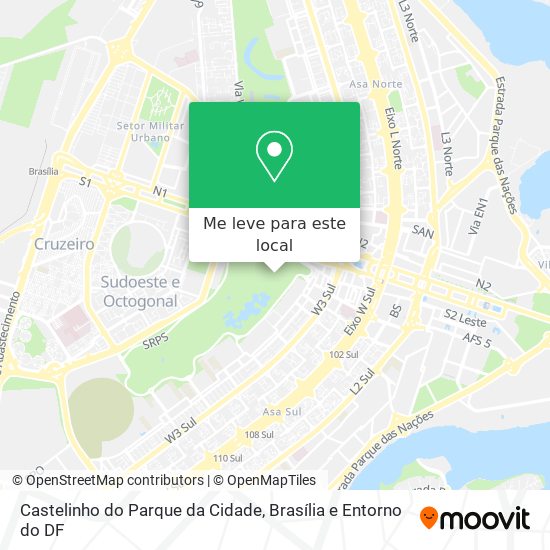 Castelinho do Parque da Cidade mapa