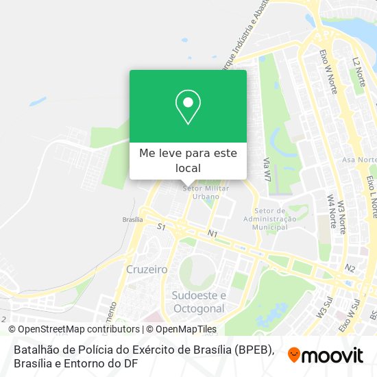 Batalhão de Polícia do Exército de Brasília (BPEB) mapa