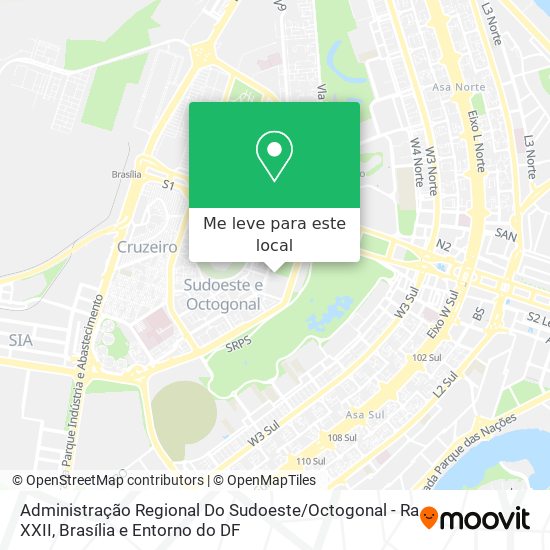 Administração Regional Do Sudoeste / Octogonal - Ra XXII mapa