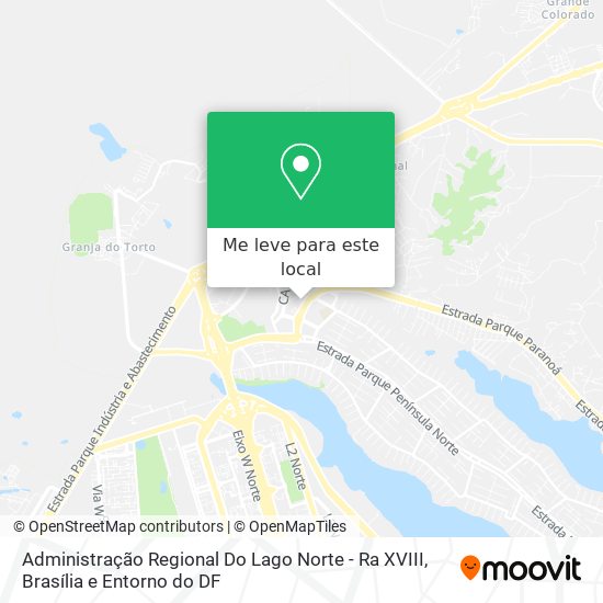 Administração Regional Do Lago Norte - Ra XVIII mapa