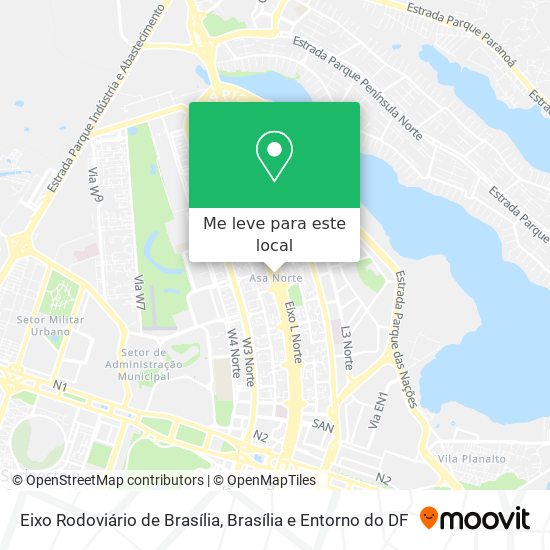 Eixo Rodoviário de Brasília mapa