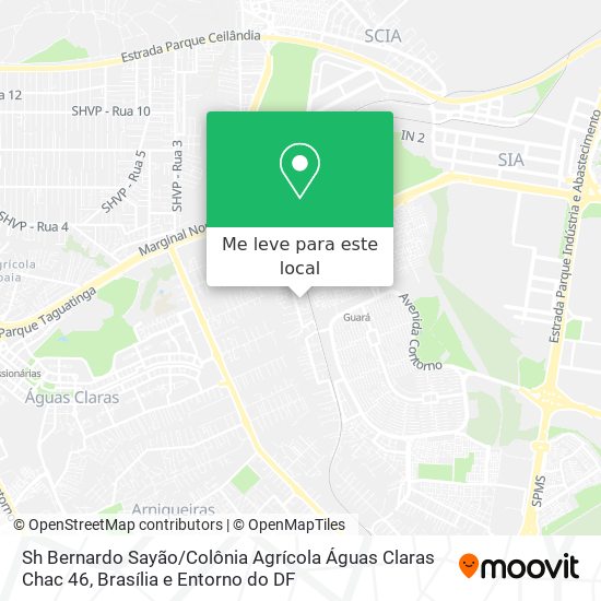 Sh Bernardo Sayão / Colônia Agrícola Águas Claras Chac 46 mapa