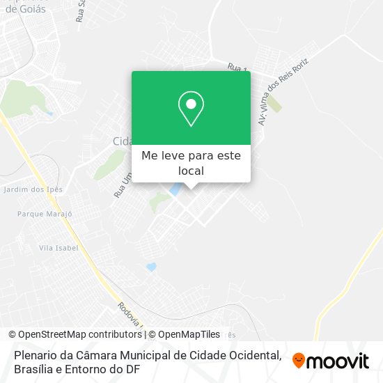 Plenario da Câmara Municipal de Cidade Ocidental mapa