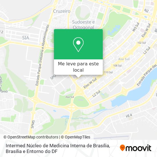 Intermed Núcleo de Medicina Interna de Brasília mapa