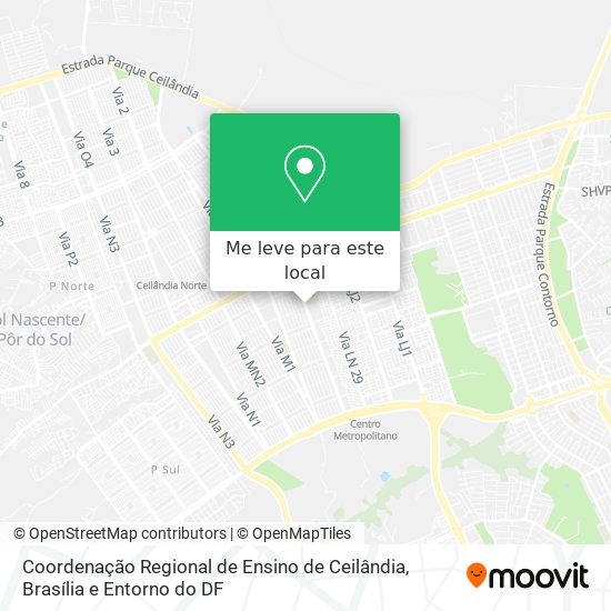 Coordenação Regional de Ensino de Ceilândia mapa