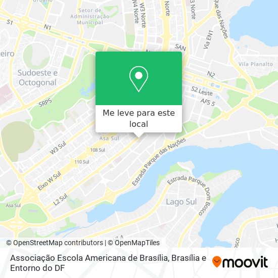 Associação Escola Americana de Brasília mapa