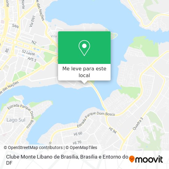 Clube Monte Líbano de Brasília mapa