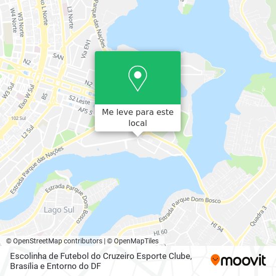 Escolinha de Futebol do Cruzeiro Esporte Clube mapa