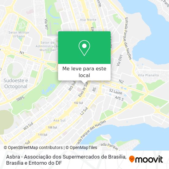 Asbra - Associação dos Supermercados de Brasilia mapa