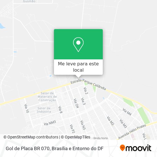 Gol de Placa BR 070 mapa