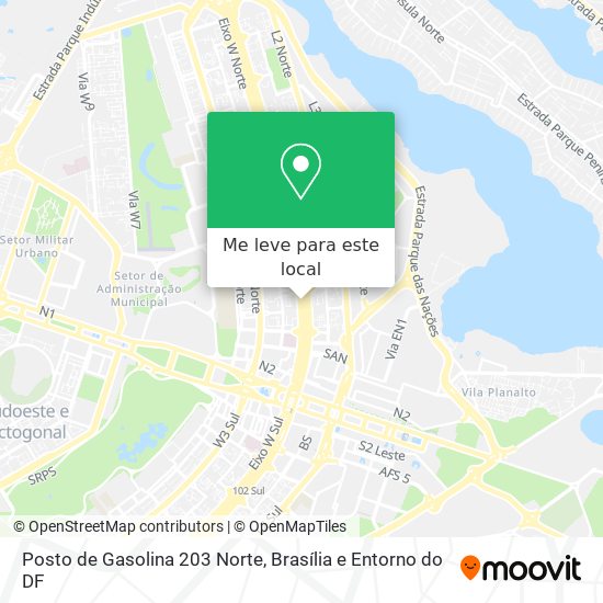 Posto de Gasolina 203 Norte mapa