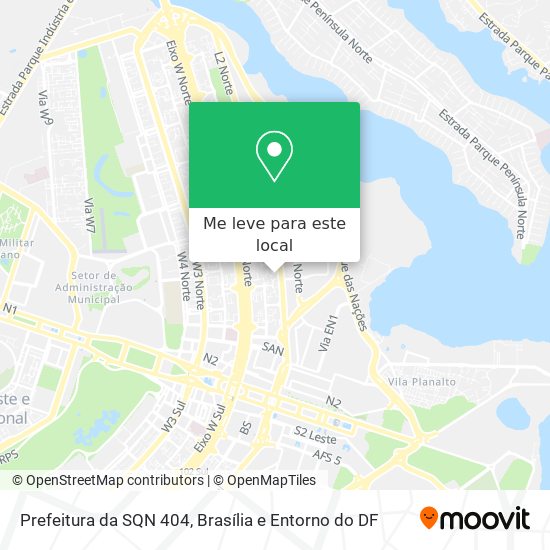 Prefeitura da SQN 404 mapa