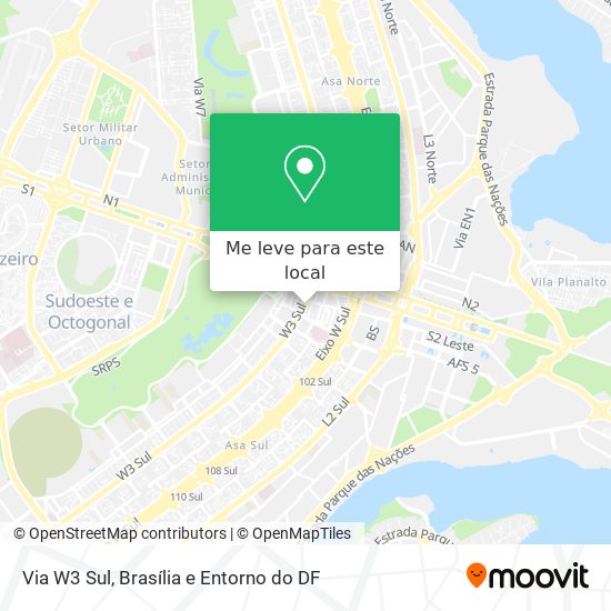 Via W3 Sul mapa