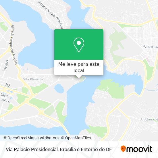 Via Palácio Presidencial mapa