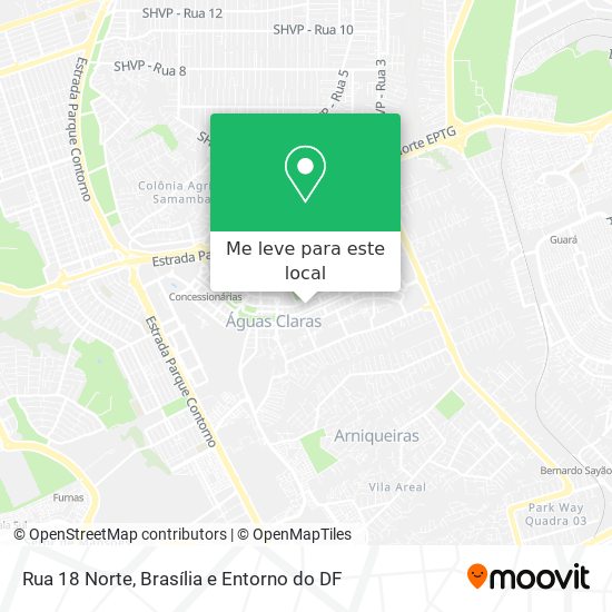 Rua 18 Norte mapa