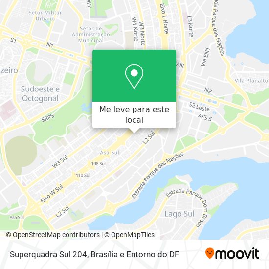Superquadra Sul 204 mapa