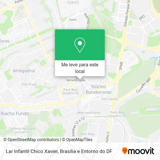 Lar Infantil Chico Xavier mapa